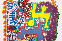 Elizabeth Murray. Do the Dance. 2005. Oil on canvas, 9′5″ × 11′3″ × 1 1/2″ (287 × 342.9 × 3.8 cm). Courtesy PaceWildenstein. Photo: David Allison. © 2005 Elizabeth Murray