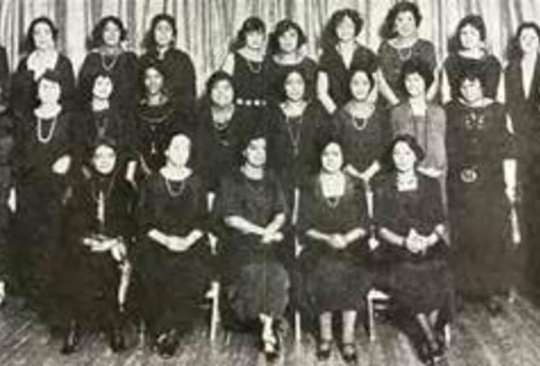Photograph of members of The Utopia Neighborhood Club, New York City. As published in The Crisis, March 1923. Reference image for Steffani Jemison's Promise Machine, 2014–15