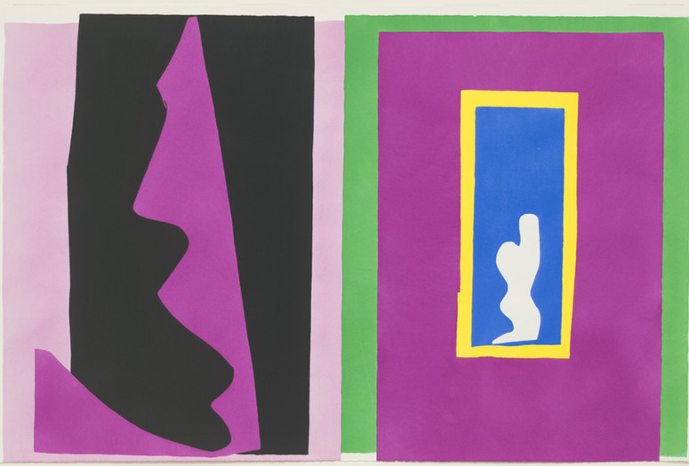 Henri Matisse (French, 1869–1954). Destiny (Le Destin) from Jazz. 1947. One from a portfolio of twenty pochoirs, composition (irreg.): 16 1/4 × 24 13/16&#34; (41.2 × 63.1 cm); sheet: 16 9/16 × 25 11/16&#34; (42 × 65.3 cm). Gift of the artist. © 2014 Succession H. Matisse / Artists Rights Society (ARS), New York