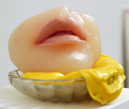 Alina Szapocznikow. Petit Dessert I (Small Dessert I). 1970–71. Colored polyester resin and glass, 3 3/16 × 4 5/16 × 5 1/8″ (8 × 11 × 13 cm). Kravis Collection. © The Estate of Alina Szapocznikow/Piotr Stanisławski/ADAGP, Paris. Photo by Thomas Mueller, courtesy Broadway 1602, New York; and Galerie Gisela Capitain GmbH, Cologne