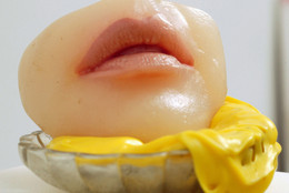Alina Szapocznikow. Petit Dessert I (Small Dessert I). 1970–71. Colored polyester resin and glass, 3 3/16 × 4 5/16 × 5 1/8″ (8 × 11 × 13 cm). Kravis Collection. © The Estate of Alina Szapocznikow/Piotr Stanisławski/ADAGP, Paris. Photo by Thomas Mueller, courtesy Broadway 1602, New York; and Galerie Gisela Capitain GmbH, Cologne
