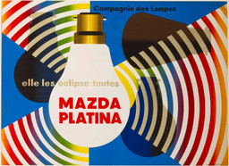 Jacques Nathan-Garamond (French, b. 1910). Elle les Éclipse Toutes, Mazda Platina. c. 1938. Lithograph. 45⅝ × 63″ (115.8 × 160 cm). The Museum of Modern Art, New York. Gift of the Designer, 1968 he Museum of Modern Art, New York. Gift of the Designer, 1968