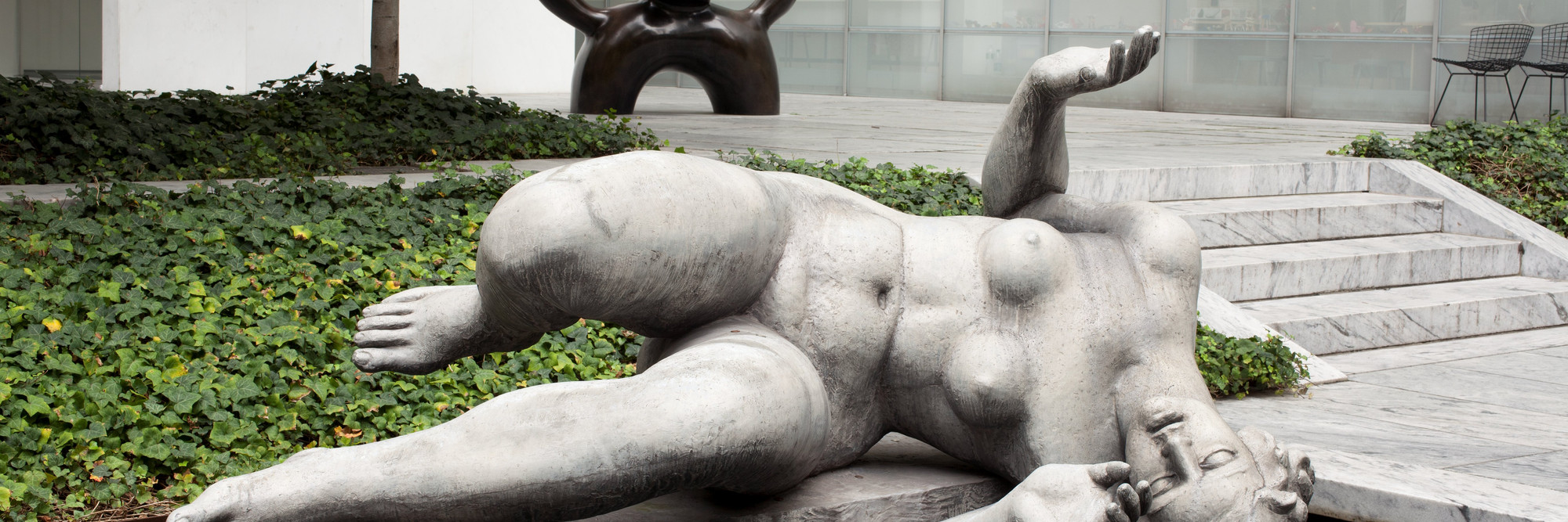 Shown, from back: Joan Miró. Moonbird. 1966. Bronze, 7′ 6″ × 6′ 6″ × 57″ (228.5 × 198.2 × 144.9 cm). Nina and Gordon Bunshaft Bequest. © 2012 Successió Miró/Artists Rights Society (ARS), New York/ADAGP, Paris; Aristide Maillol. The River. Begun 1938–39; completed 1943 (cast 1948). Lead, 53 3/4&#34; x 7&#39; 6&#34; x 66&#34; (136.5 x 228.6 x 167.7 cm), on lead base designed by the artist 9 3/4 x 67 x 27 3/4&#34; (24.8 x 170.1 x 70.4 cm). Printer: Alexis Rudier. Mrs. Simon Guggenheim Fund. © 2012 Artists Rights Society (ARS), New York/ADAGP, Paris