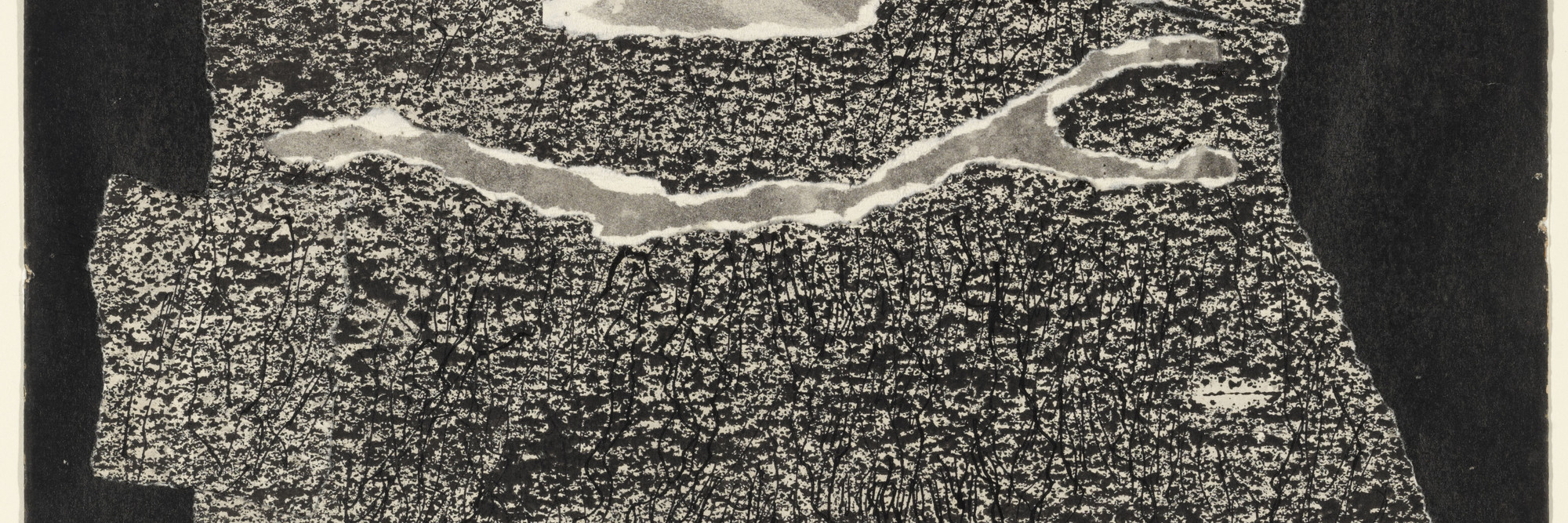 Jean Dubuffet (French, 1901-1985). Le Vin de barbe. 1959. Torn-and-pasted paper with ink and ink transfer on paper, composition and sheet: 20 x 13 1/4&#34; (50.8 x 33.6 cm). The Museum of Modern Art, New York. Nina and Gordon Bunshaft Bequest, 1995. © 2014 Artists Rights Society (ARS), New York /ADAGP, Paris.