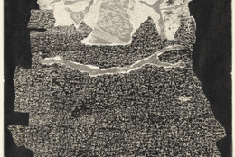 Jean Dubuffet (French, 1901-1985). Le Vin de barbe. 1959. Torn-and-pasted paper with ink and ink transfer on paper, composition and sheet: 20 x 13 1/4&#34; (50.8 x 33.6 cm). The Museum of Modern Art, New York. Nina and Gordon Bunshaft Bequest, 1995. © 2014 Artists Rights Society (ARS), New York /ADAGP, Paris.