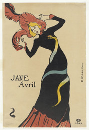 Henri de Toulouse-Lautrec (French, 1864–1901). Jane Avril. 1899. Lithograph, sheet: 22 1/16 × 15″ (56 × 38.1 cm). The Museum of Modern Art, New York. Gift of Abby Aldrich Rockefeller, 1946