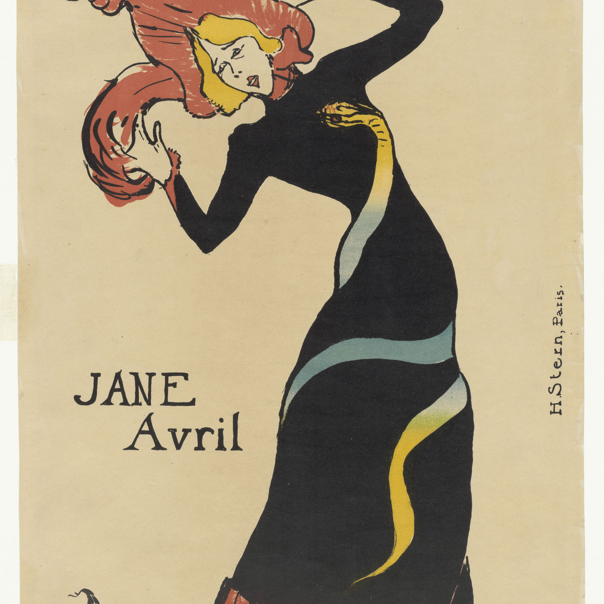 Henri de Toulouse-Lautrec (French, 1864–1901). Jane Avril. 1899. Lithograph, sheet: 22 1/16 × 15″ (56 × 38.1 cm). The Museum of Modern Art, New York. Gift of Abby Aldrich Rockefeller, 1946