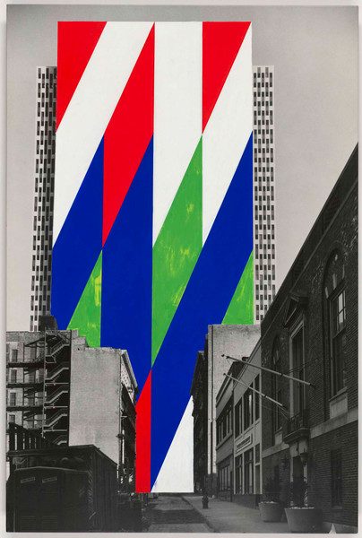 Jason Crum (American, 1935–2004). Project for a Painted Wall, New York City, New York. Perspective. 1969. Gouache on photograph. 30 × 20″ (76.2 × 50.8 cm). The Museum of Modern Art, New York. Purchase, 1969