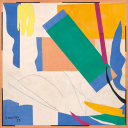 Henri Matisse (French, 1869–1954). Memory of Oceania. Nice-Cimiez, Hôtel Régina, summer 1952–early 1953. Gouache on paper, cut and pasted, and charcoal on paper mounted on canvas, 9′ 4″ x 9′ 4 7/8″ (284.4 x 286.4 cm). The Museum of Modern Art, New York. Mrs. Simon Guggenheim Fund. © 2014 Succession H. Matisse, Paris/Artists Rights Society (ARS), New York