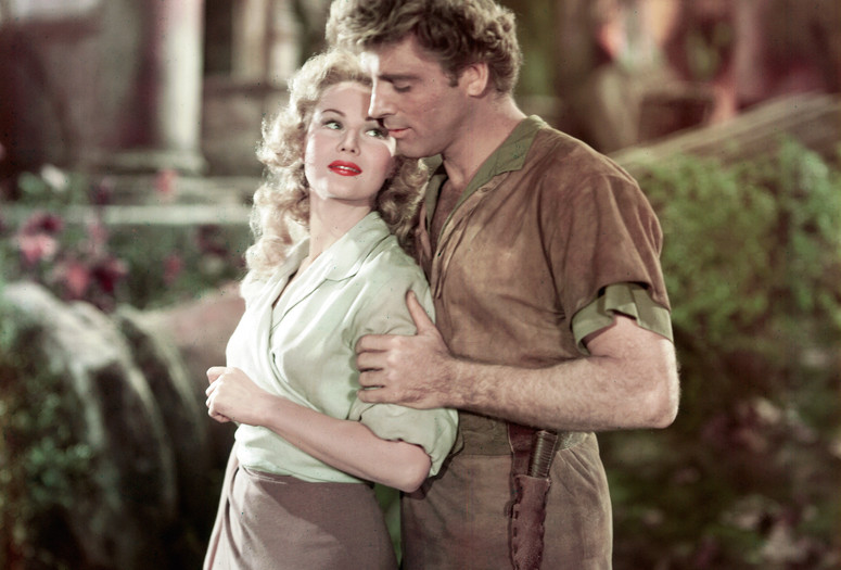 The Flame and the Arrow. 1950. USA. Directed by Jacques Tourneur. Shown, from left: Virginia Mayo, Burt Lancaster. Image courtesy of Warner Bros./Photofest