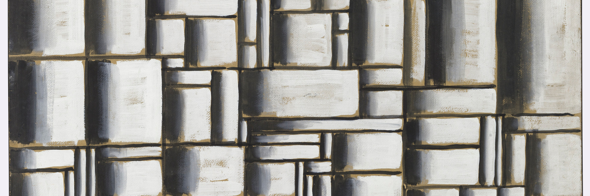 Joaquín Torres-García. Construction in White and Black. 1938. Oil on paper mounted on wood, 31 3/4 × 40 1/8″ (80.7 × 102 cm). The Museum of Modern Art, New York. Gift of Patricia Phelps de Cisneros in honor of David Rockefeller. Photo: Thomas Griesel. © Sucesión Joaquín Torres-García, Montevideo 2015