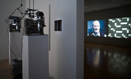 Kerry Tribe. H.M. 2009. Double projection of a single 16mm film (color, sound). 18:30 min. Fund for the Twenty-First Century. © 2013 Kerry Tribe. Installation view, 1301 PE, Los Angeles. Photo: Fredrik Nilson