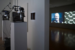 Kerry Tribe. H.M. 2009. Double projection of a single 16mm film (color, sound). 18:30 min. Fund for the Twenty-First Century. © 2013 Kerry Tribe. Installation view, 1301 PE, Los Angeles. Photo: Fredrik Nilson
