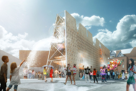Coda. Party Wall (rendering). 2013 Young Architects Program, MoMA PS1, New York, winner
