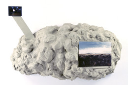 Rachel Harrison (American, b. 1966). The Game. 1998. Wood, polystyrene, cement, acrylic, and chromogenic prints, 60 x 27 x 21 inches (152.4 x 68.6 x 53.3 cm). © Rachel Harrison. Courtesy of the artist and Greene Naftali, New York
