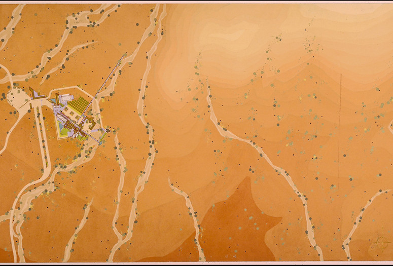 Frank Lloyd Wright. Taliesin West Master Plan. 1938. The Frank Lloyd Wright Foundation Archives. Courtesy The Museum of Modern Art and Avery Architectural &amp; Fine Arts Library, Columbia University, New York