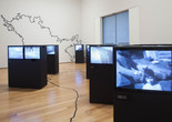 Credit: Juan Downey. Video Trans Americas. 1973–76. Fourteen-channel video (black and white, sound; duration variable) and vinyl map. Installation view, Transmissions: Art in Eastern Europe and Latin America, 1960–1980, The Museum of Modern Art, New York, September 5, 2015–January 3, 2016. Acquired through the generosity of the Latin American and Caribbean Fund and Baryn Futa in honor of Barbara London. © 2015 Estate of Juan Downey &amp; Marilys B. Downey. Digital image © 2015 The Museum of Modern Art. Photo: Thomas Griesel