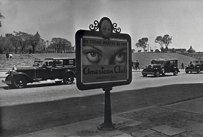 Horacio Coppola. Calle Corrientes esquina Reconquista (Calle Corrientes at the Corner of Reconquista). 1936. Gelatin silver print, 11 × 7 11⁄16" (28 × 19.5 cm). IVAM, Institut Valencià d’Art Modern