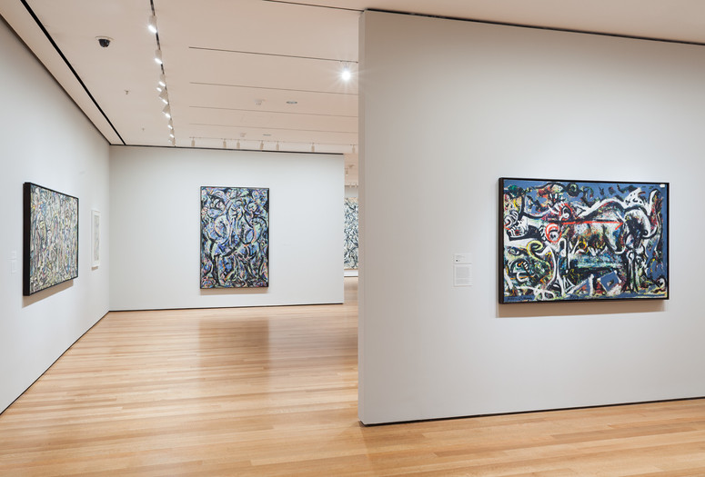 Installation view of Jackson Pollock: A Collection Survey, 1934–1954, The Museum of Modern Art, November 22, 2015–March 13, 2016. © 2015 The Museum of Modern Art, New York. Photo: Thomas Griesel
