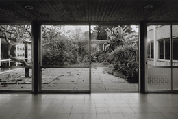 Gabriele Basilico. Kibbutz Kfar Masaryk, Israel. 1994. Courtyard of the dining hall designed by Munio Gitai Weinraub, 1962–63. Pigmented inkjet print, 31½ × 63″ (80 × 160 cm). The Museum of Modern Art, New York. Gift of Studio Gabriele Basilico