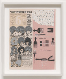 Ellen Gallagher. Black Combs from DeLuxe (detail). 2004–05. Photogravure, chine collé, oil, laser cutting, plasticine, and toy eyeballs, from a portfolio of 60 mixed media works, composition and sheet: 13 x 10&#34; (33 x 25.4 cm). Publisher and printer: Two Palms Press, New York. Edition: 20. Acquired through the generosity of The Friends of Education of The Museum of Modern Art and The Speyer Family Foundation, Inc., with additional support from the General Print Fund. © 2012 Ellen Gallagher and Two Palms Press