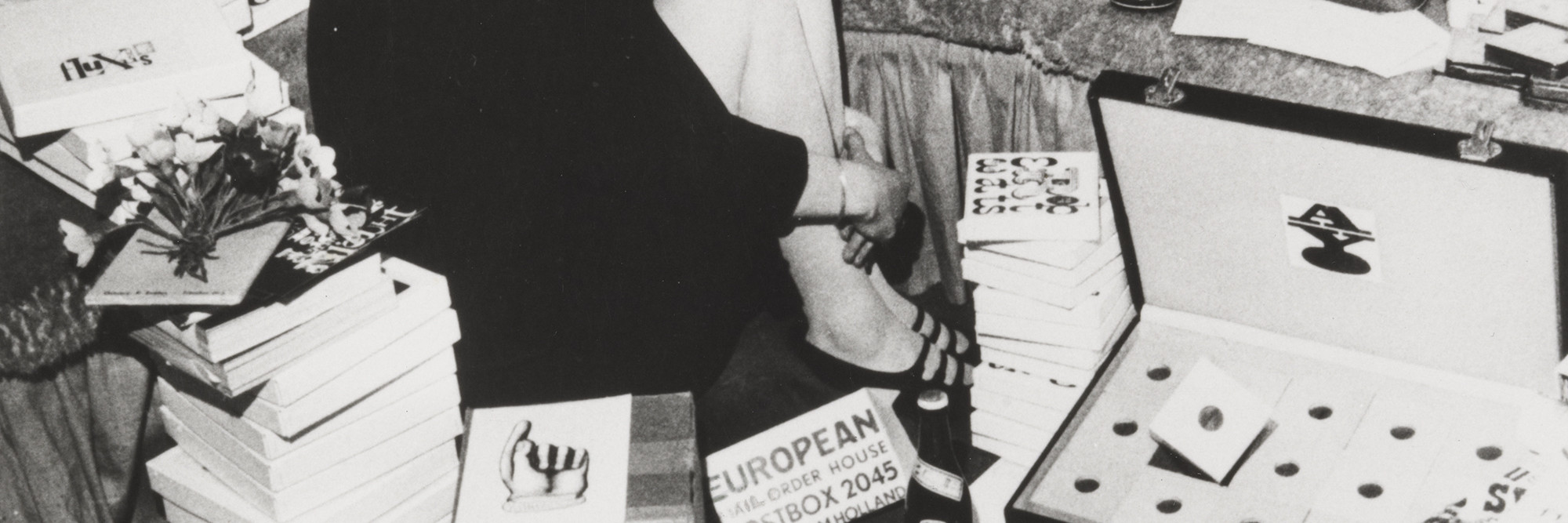 Willem de Ridder. European Mail-order Warehouse/Fluxshop. Winter 1964–65. photo: Wim van der Linden/MAI. The Museum of Modern Art. Gilbert and Lila Silverman Fluxus Collection Gift
