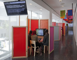 Installation view of the MoMA Media Lounge. Photo by Thomas Griesel