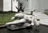 Shown, from back: Joan Miró. Moonbird. 1966. Bronze, 7' 6" x 6' 6" x 57" (228.5 x 198.2 x 144.9 cm). Nina and Gordon Bunshaft Bequest. © 2012 Successió Miró/Artists Rights Society (ARS), New York/ADAGP, Paris; Aristide Maillol. The River. Begun 1938–39; completed 1943 (cast 1948). Lead, 53 3/4" x 7' 6" x 66" (136.5 x 228.6 x 167.7 cm), on lead base designed by the artist 9 3/4 x 67 x 27 3/4" (24.8 x 170.1 x 70.4 cm). Printer: Alexis Rudier. Mrs. Simon Guggenheim Fund. © 2012 Artists Rights Society (ARS), New York/ADAGP, Paris