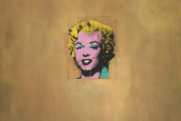 Andy Warhol. Gold Marilyn Monroe. 1962. Silkscreen ink on synthetic polymer paint on canvas, 6&#39; 11 1/4&#34; x 57&#34; (211.4 x 144.7 cm). Gift of Philip Johnson. © 2010 Andy Warhol Foundation for the Visual Arts / Artists Rights Society (ARS), New York