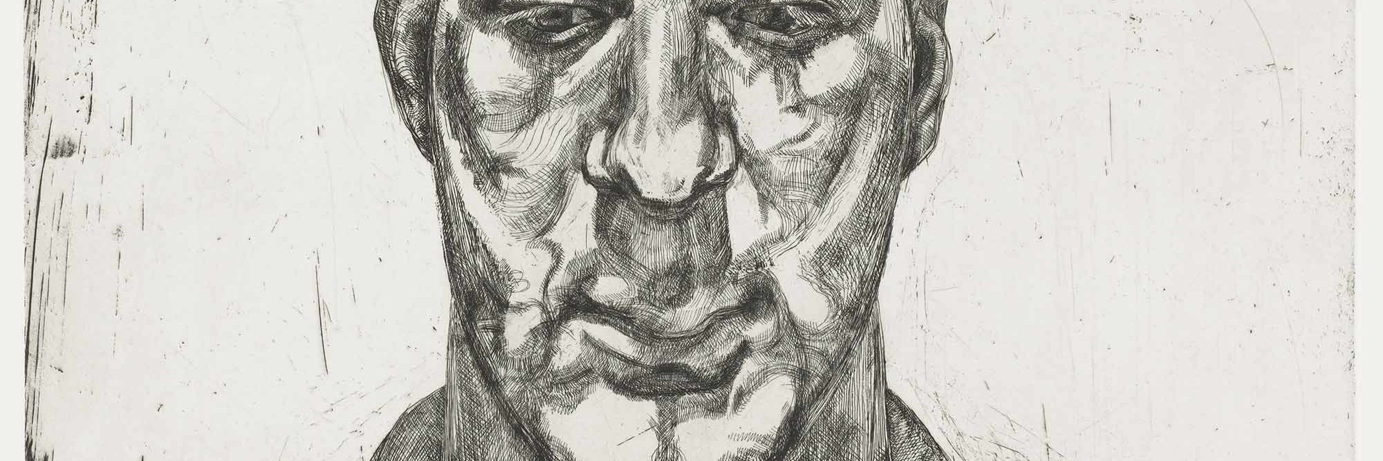 Lucian Freud. Kai. 1991–92. Sheet: 31 × 24 9/16″ (78.7 × 62.4 cm). Publisher: Matthew Marks Gallery, New York. Printer: Marc Balakjian at Studio Prints, London. Edition: 40. Courtesy Matthew Marks Gallery, New York. © 2008 Lucian Freud