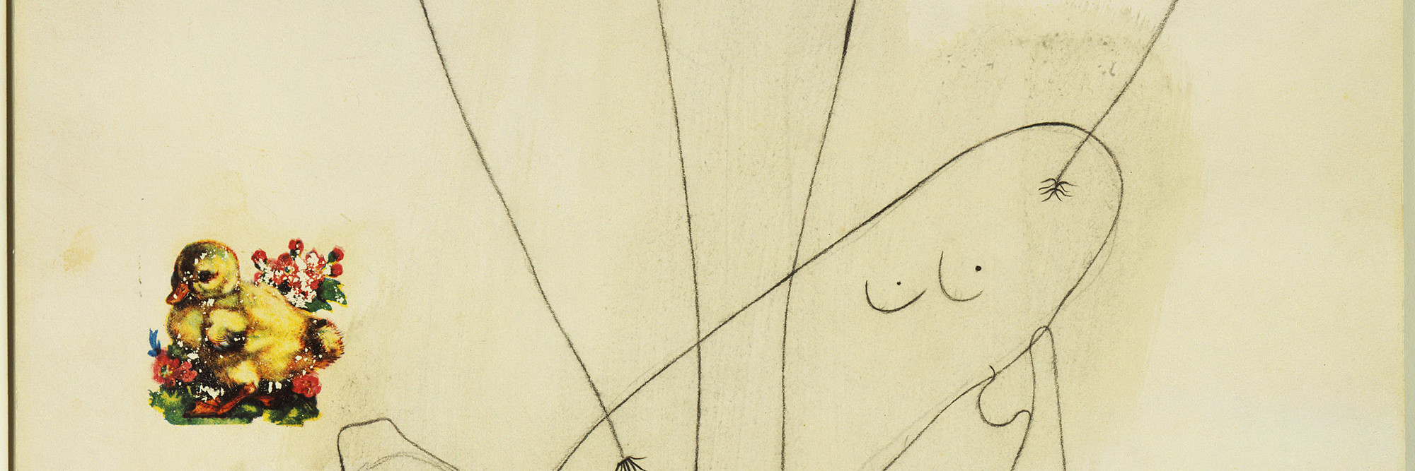 Joan Miró. Drawing-Collage. 1936. Crayon and decals on paper, 25 1/4 × 17 1/8″ (64 × 43.3 cm). The Museum of Modern Art. Gift of Nelson A. Rockefeller. © 2006 Successió Miró/Artists Rights Society (ARS), New York/ADAGP, Paris