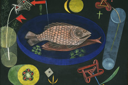Paul Klee (German, b. Switzerland. 1879–1940). Around the Fish. 1926. Oil and tempera on canvas mounted on cardboard 18 3/8 × 25 1/8″ (46.7 × 63.8 cm). Abby Aldrich Rockefeller Fund. © 2006 Artists Rights Society (ARS), New York / VG Bild-Kunst, Bonn