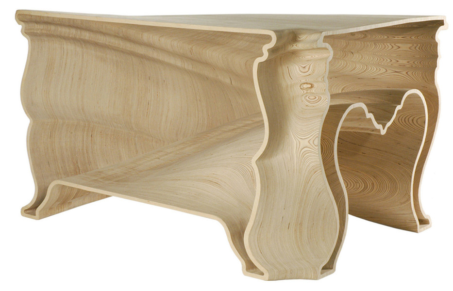 Demakersvan (est. 2004), Jeroen Johan Verhoeven. Cinderella Table. 2004. Birch, 31 1/2 × 52 × 40″ (80 × 132.1 × 101.6 cm). Gift of Marie-Josée Kravis in honor of Patricia Phelps de Cisneros
