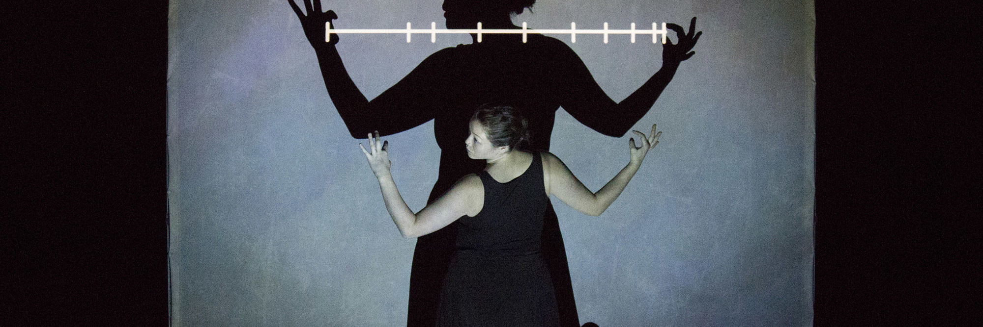 Miwa Matreyek performing This World Made Itself. Photo: Eugene Ahn