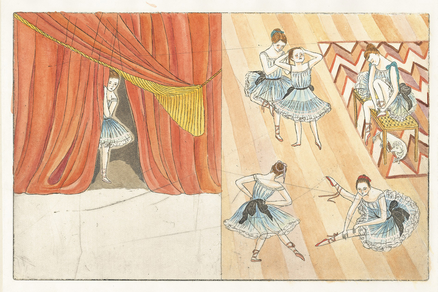 Illustration from What Degas Saw, published by The Museum of Modern Art. Illustration © 2016 Cristina Pieropan