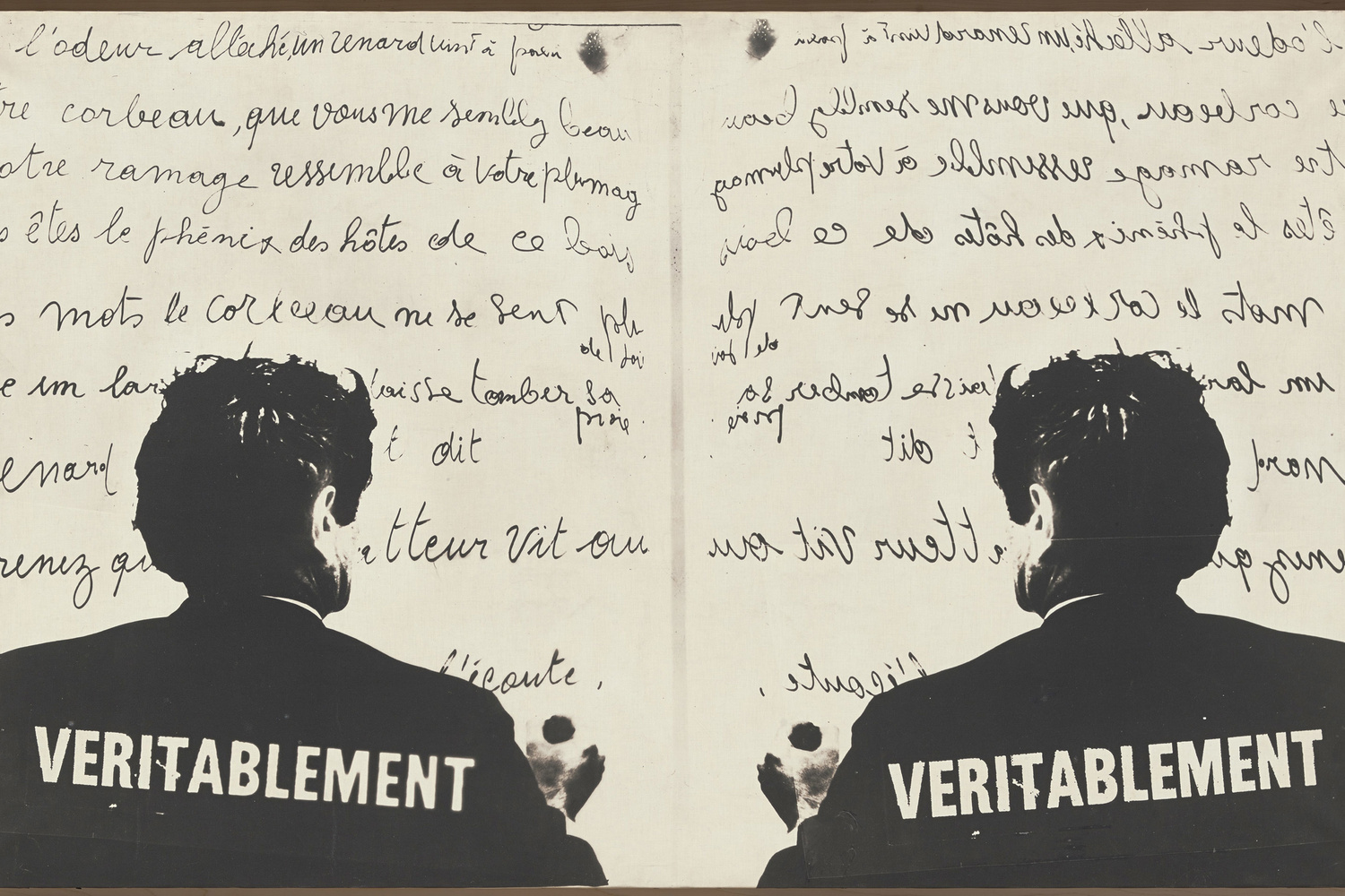 Marcel Broodthaers (Belgian, 1924–1976). Véritablement (Truly). 1968. Photographic canvas, 30 1/2 × 48 7/16" (75.5 × 123 cm). The Museum of Modern Art, New York. Partial gift of the Daled Collection and partial purchase through the generosity of Maja Oeri and Hans Bodenmann, Sue and Edgar Wachenheim III, Marlene Hess and James D. Zirin, Agnes Gund, Marie-Josée and Henry R. Kravis, and Jerry I. Speyer and Katherine G. Farley, 2011. © 2016 Estate of Marcel Broodthaers/Artists Rights Society (ARS), New York/SABAM, Brussels