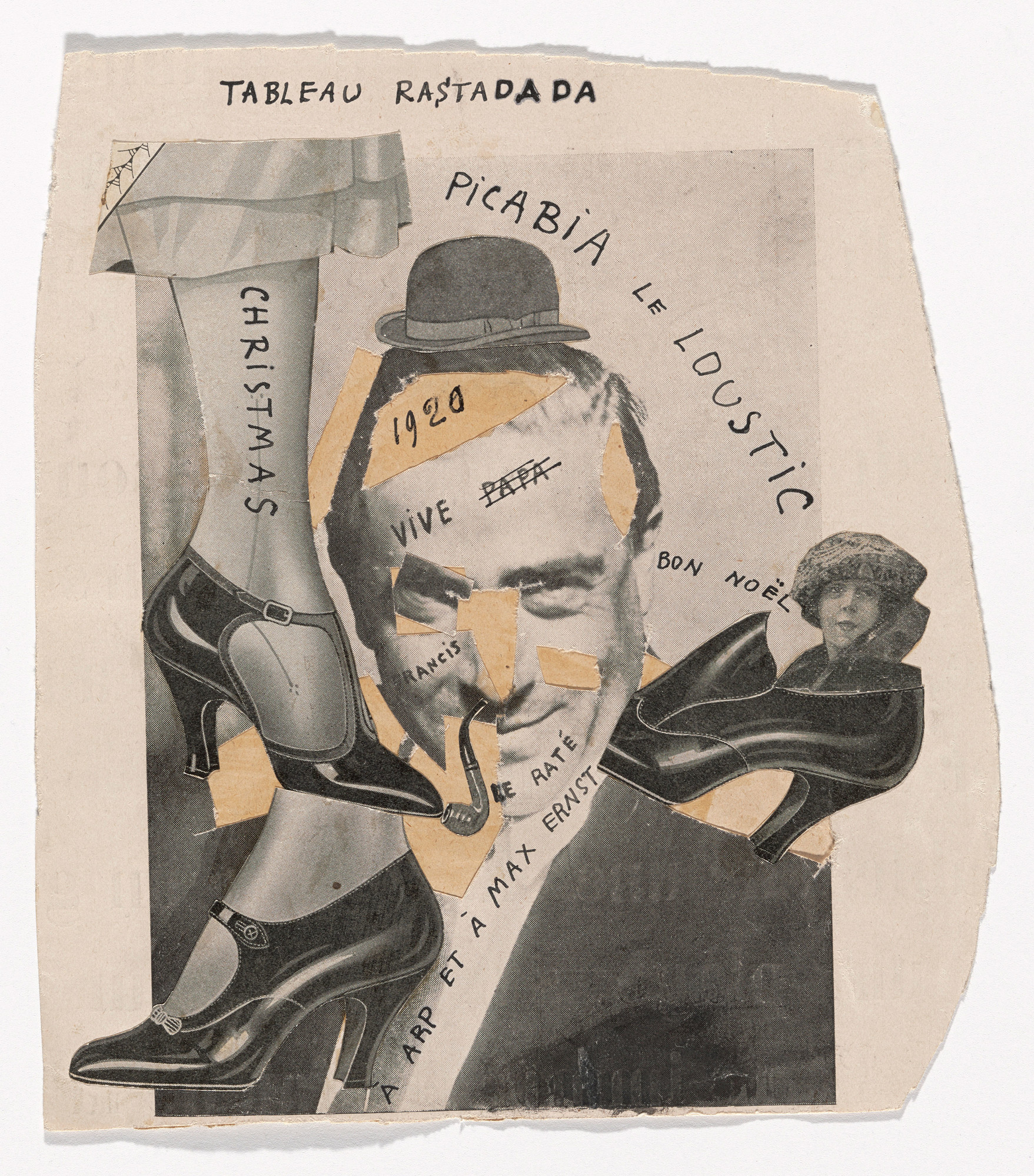 Francis Picabia. Tableau Rastadada. 1920. Cut-and-pasted printed paper on paper with ink, 7 1⁄2 × 6 3⁄4″ (19 × 17.1 cm). Gift of Abby Aldrich Rockefeller (by exchange), 2014. © 2016 Artists Rights Society (ARS), New York/ADAGP, Paris
