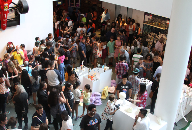 Artists and guests attend the 2016 summer In the Making opening.