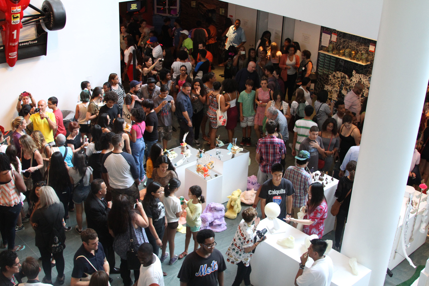 Artists and guests attend the 2016 summer In the Making opening.