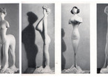Plaster figures designed by Bernard Rudofsky and modeled by Constantin Nivola, showing a woman’s body as it would have appeared had it fitted into the clothes of four fashion periods. In the exhibition Are Clothes Modern? The Museum of Modern Art, November 28, 1944–March 4, 1945. New York. The Museum of Modern Art Archives, Photographic Archive. Photo: Soichi Sunami