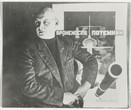 Aleksandr Rodchenko. Untitled (Self-portrait with poster for Battleship Potemkin). c. 1925. Gelatin silver print, Sheet: 3 3/4 × 4 9/16&#34; (9.6 × 11.6 cm). Gift of The Judith Rothschild Foundation