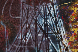 Sigmar Polke. Watchtower (Hochsitz). 1984. Synthetic polymer paints and dry pigment on fabric, 9′ 10″ × 7′ 4½″ (300 × 224.8 cm). The Museum of Modern Art, New York. Fractional and promised gift of Jo Carole and Ronald S. Lauder. © 2013 Estate of Sigmar Polke/Artists Rights Society (ARS), New York/VG Bild-Kunst, Bonn