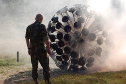 Massoud Hassani (Dutch, b. Afghanistan 1983). Design Academy Eindhoven (The Netherlands, est. 1947). Mine Kafon wind-powered deminer. 2011. Bamboo and biodegradable plastics. 87 x 87 x 87" (221 x 221 x 221 cm). Gift of the Contemporary Arts Council of The Museum of Modern Art, 2012. Photographs courtesy of Hassani Design BV
