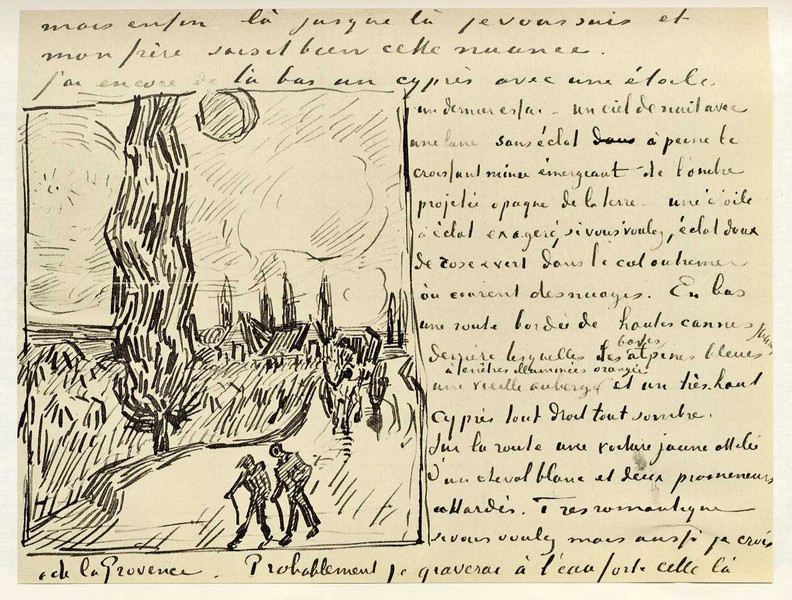 Vincent van Gogh. Van Gogh to Gauguin (detail). From The Complete Letters of Vincent Van Gogh, Volume 3. Greenwhich: New York Graphic Society, 1958. p. 285