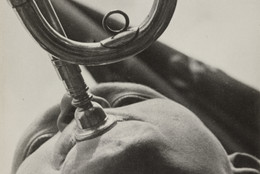 Aleksandr Rodchenko (Russian, 1891–1956). Pioneer with a Bugle. 1930. Gelatin silver print. 9 1/4 × 7 1/16″ (23.5 × 18 cm). The Museum of Modern Art, New York. Gift of the Rodchenko Family