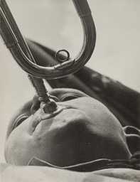 Aleksandr Rodchenko (Russian, 1891–1956). *Pioneer with a Bugle.* 1930. Gelatin silver print. 9 1/4 × 7 1/16″ (23.5 × 18 cm). The Museum of Modern Art, New York. Gift of the Rodchenko Family