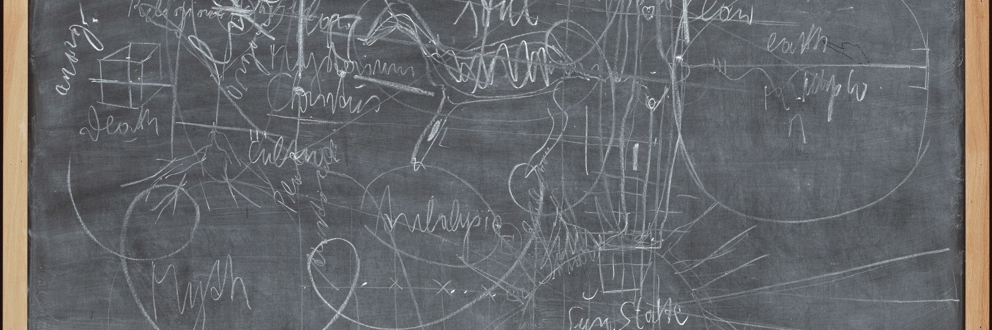 Joseph Beuys. Untitled (Sun State). 1974. Chalk on painted board with wood frame, 47 1/2 × 7 11/8″ (120.7 × 180.7 cm). The Museum of Modern Art. Gift of Abby Aldrich Rockefeller (by exchange) and acquired through the Lillie P. Bliss Bequest (by exchange). © 2007 Artists Rights Society (ARS), New York/VG Bild-Kunst, Bonn