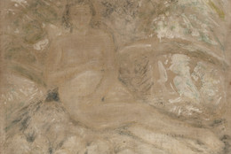 Armando Reverón (Venezuelan, 1889–1954). Woman of the River (La Mujer del Río). 1939. Oil on canvas, 52 × 56 7/8″ (132.1 × 144.5 cm), The Museum of Modern Art, New York. Fractional and promised gift of Patricia Phelps de Cisneros in honor of John Elderfield, 2004. Photo: Jonathan Muzikar