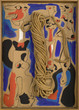Joan Miró. Rope and People, I. 1935. Oil on cardboard mounted on wood, with coil of rope. 41 1/4 × 29 3/8″ (104.8 × 74.6 cm). Gift of the Pierre Matisse Gallery. © 2016 Successió Miró / Artists Rights Society (ARS), New York / ADAGP, Paris