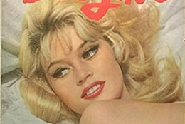 Peter Basch. Front cover of Brigitte: Strange Life of the Sex Kitten Brigitte. Vol. 1, no. 1958. Offset lithograph. 10 × 8″. Dell Publishing Co., Inc.